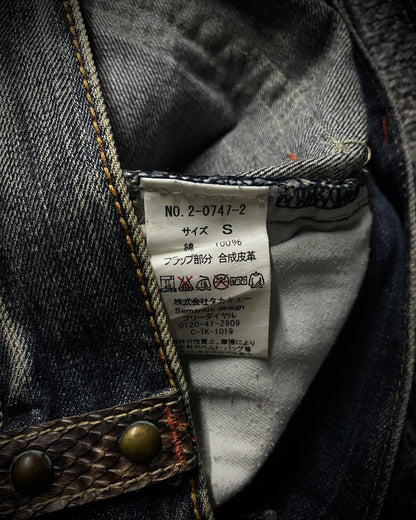 Semantic Design Python Studded Spiral Flared Jeans