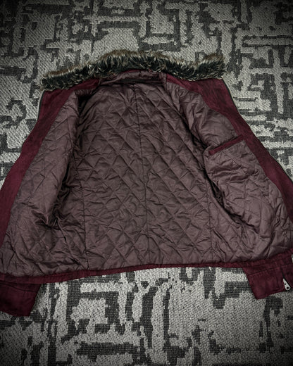 Tornado Mart Wine Leopard Sueded Jacket