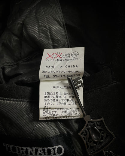 Tornado Mart Faux Fur Micro-Suede Bondage Rider Jacket