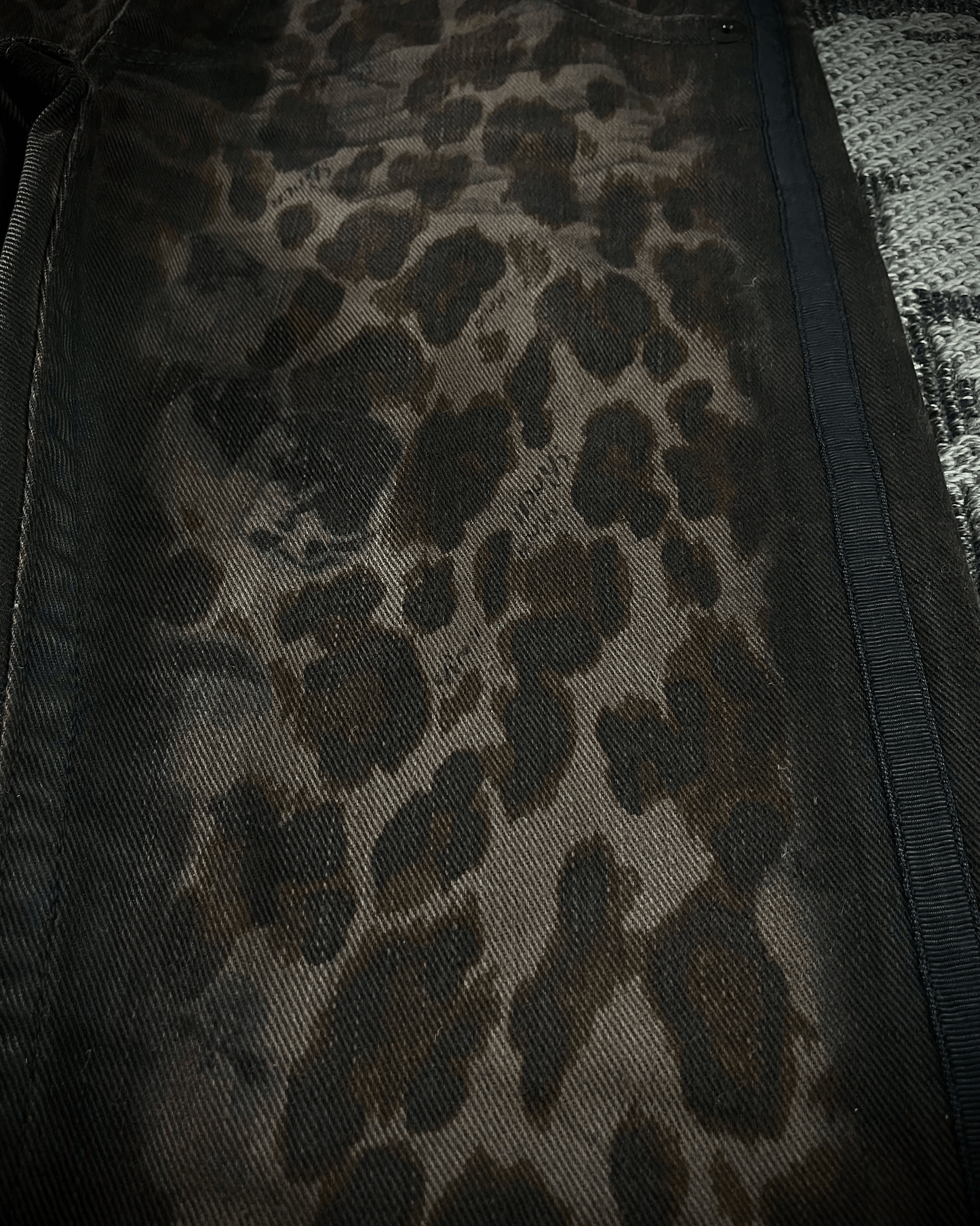 Roen Leopard Waxed Jeans