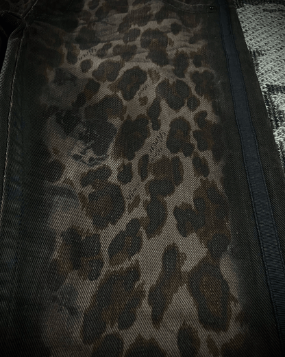 Roen Leopard Waxed Jeans