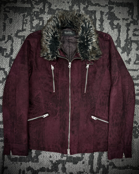 Tornado Mart Wine Leopard Sueded Jacket