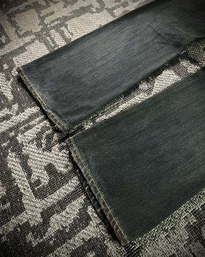 Midas Mud Washed Camo Double Waisted Lace-Up Flared Denim