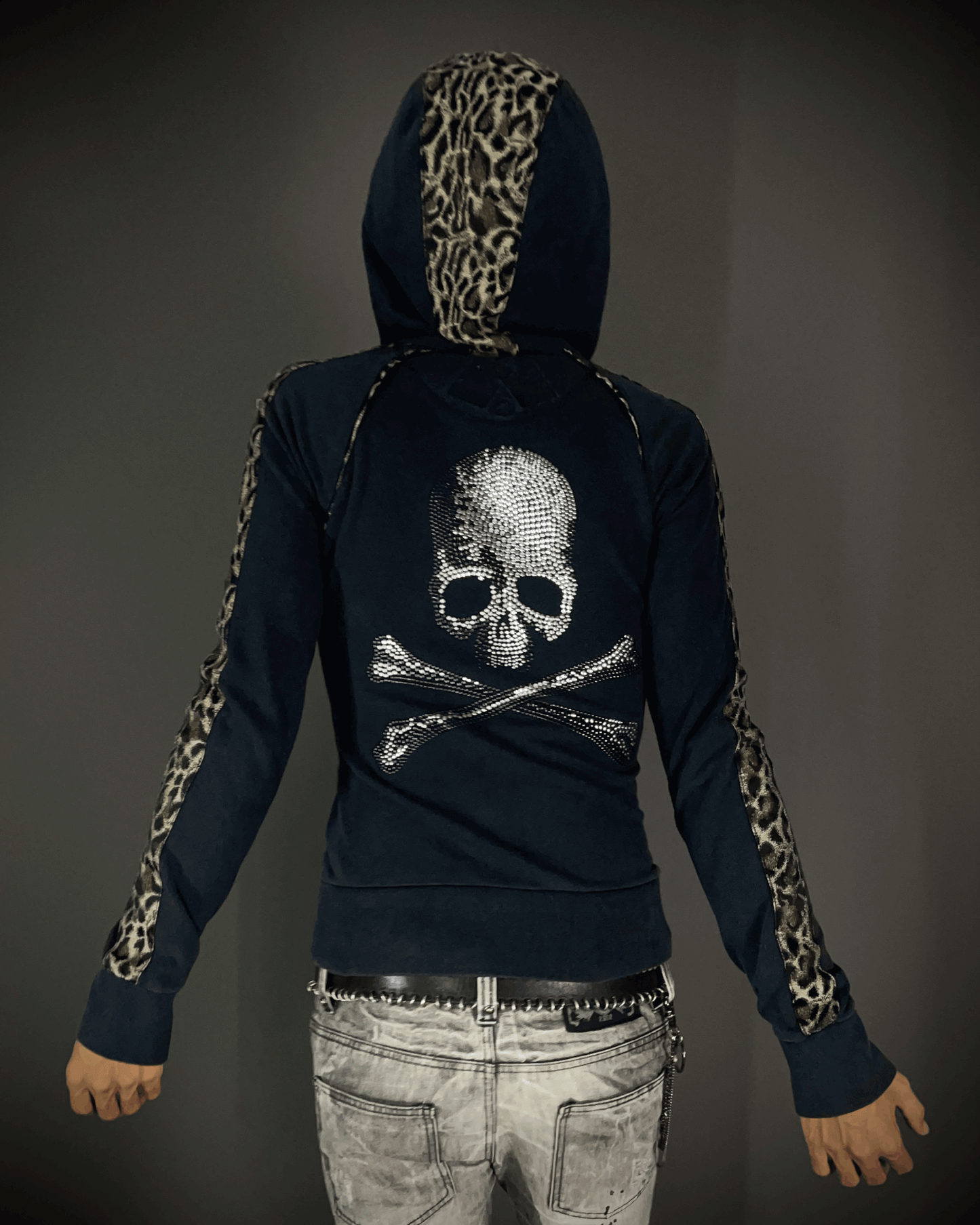 Roen Leopard Skull Hoodie