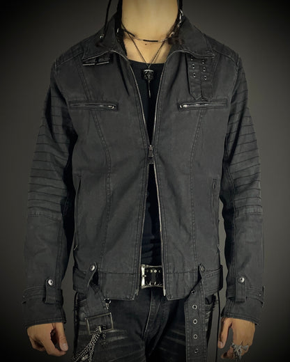 Schlüssel Back Lace Up Rider Faded Canvas Jacket
