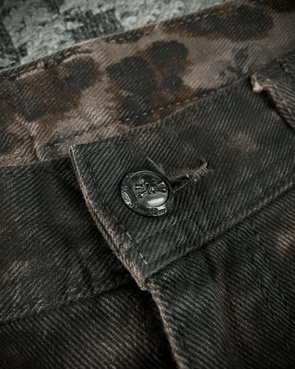 Roen Leopard Waxed Jeans