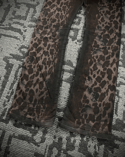 Roen Leopard Waxed Jeans