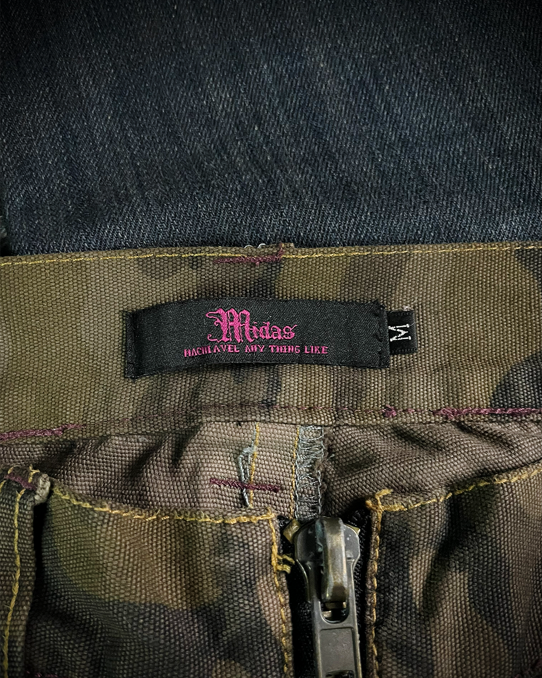 Midas Mud Washed Camo Double Waisted Lace-Up Flared Denim