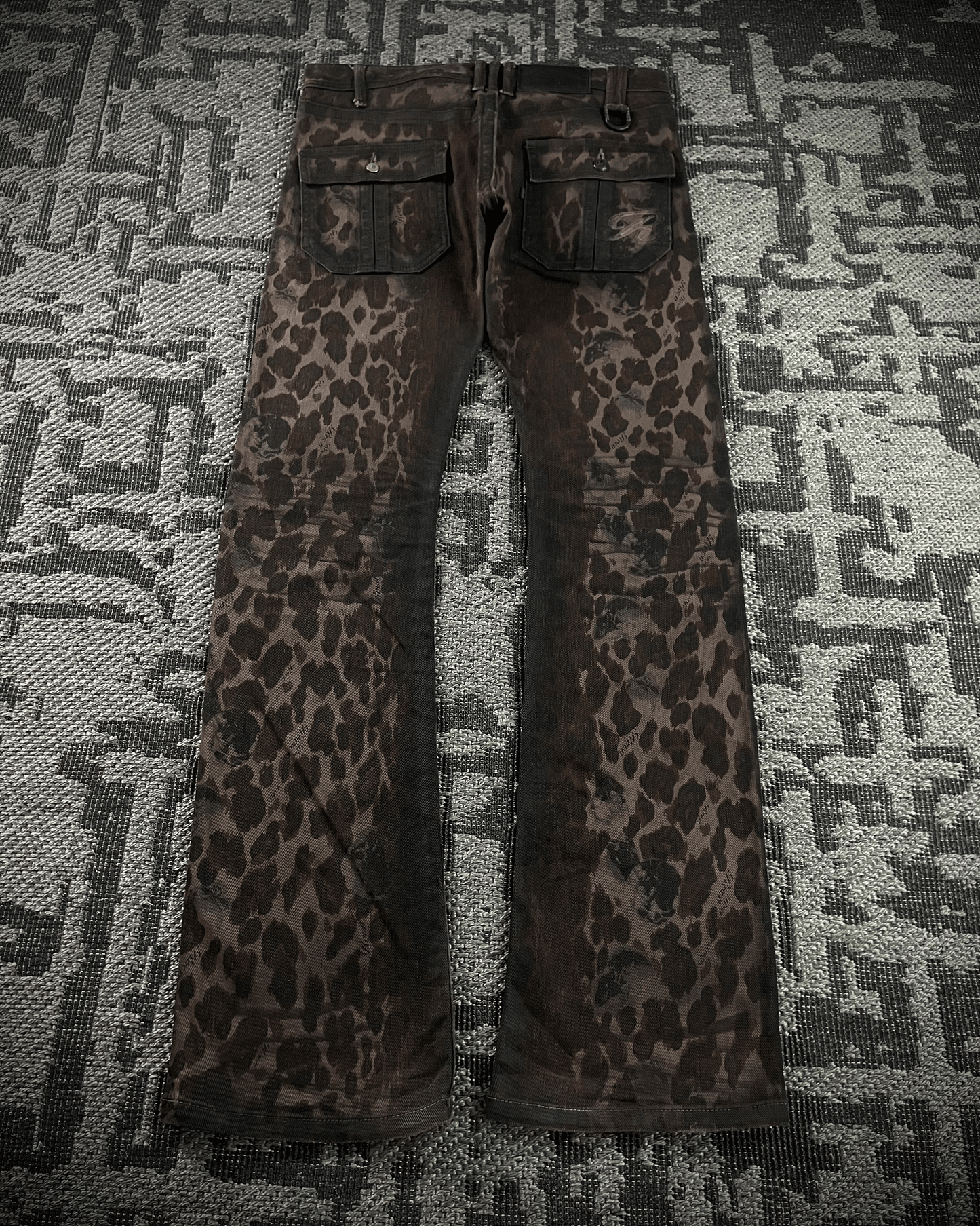 Roen Leopard Waxed Jeans
