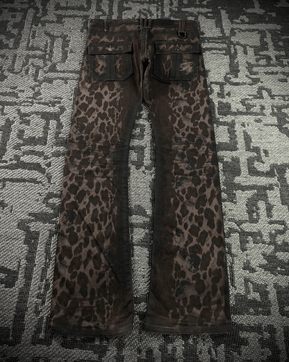 Roen Leopard Waxed Jeans