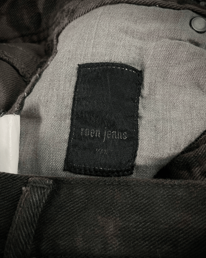 Roen Leopard Waxed Jeans