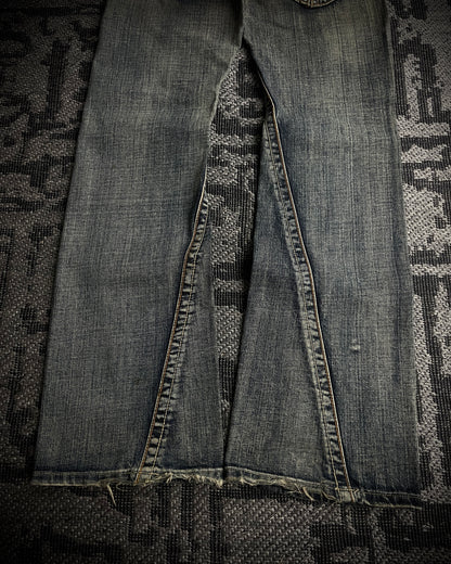 Semantic Design Python Studded Spiral Flared Jeans