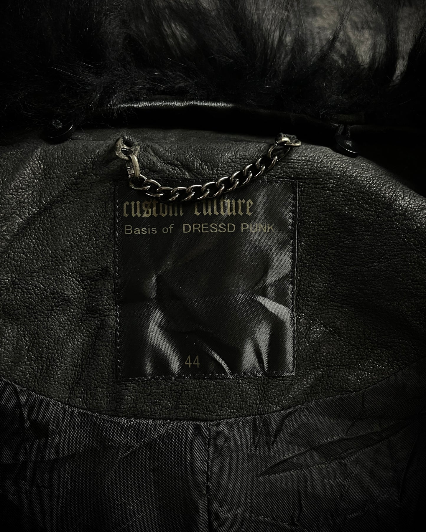 CUSTOM CULTURE Real Fur Multi-Pocket Leather Jacket