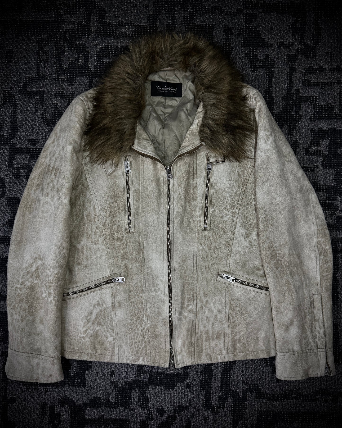 Tornado Mart Snow Leopard Sueded Jacket