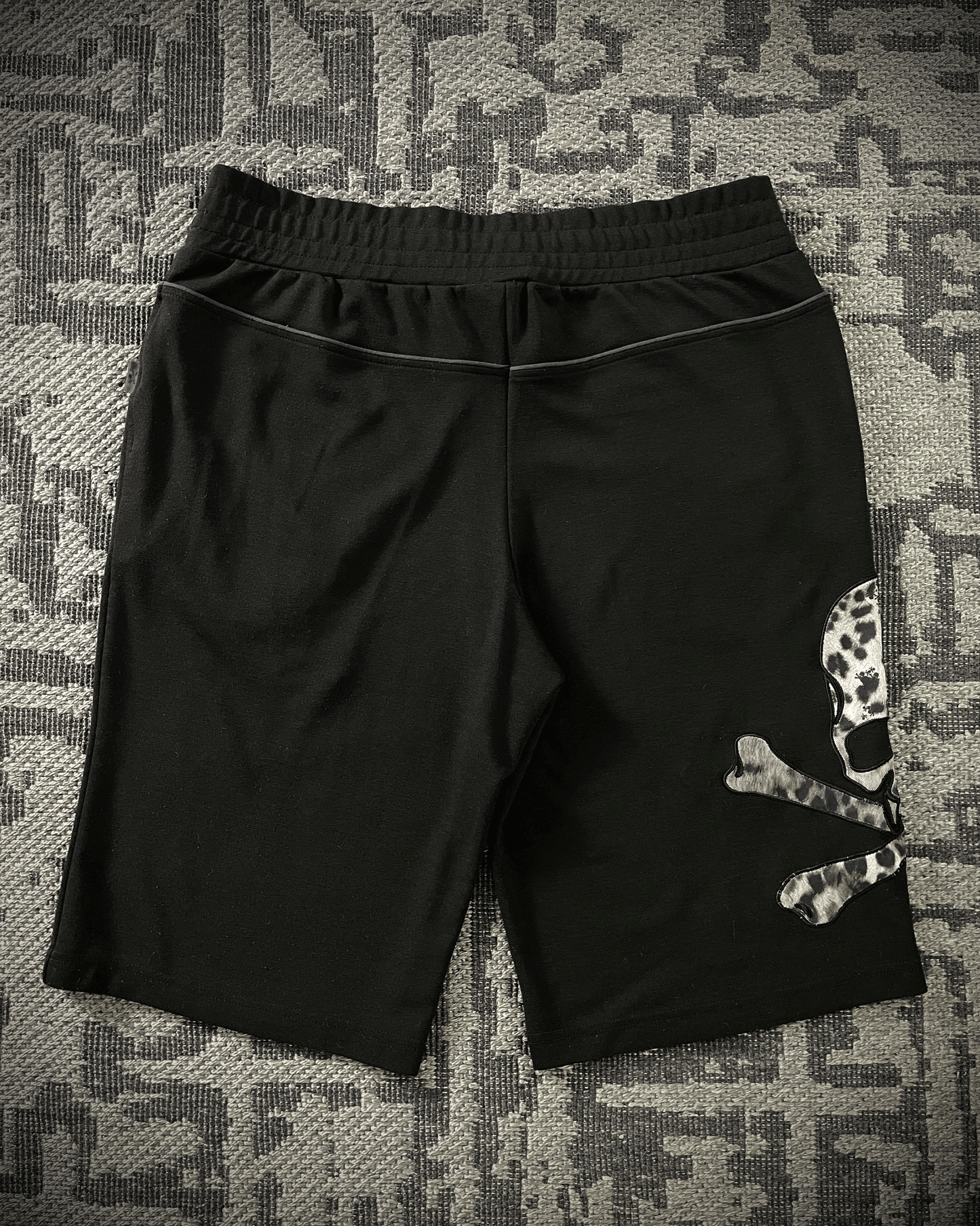 Roen White Leopard Skull Shorts