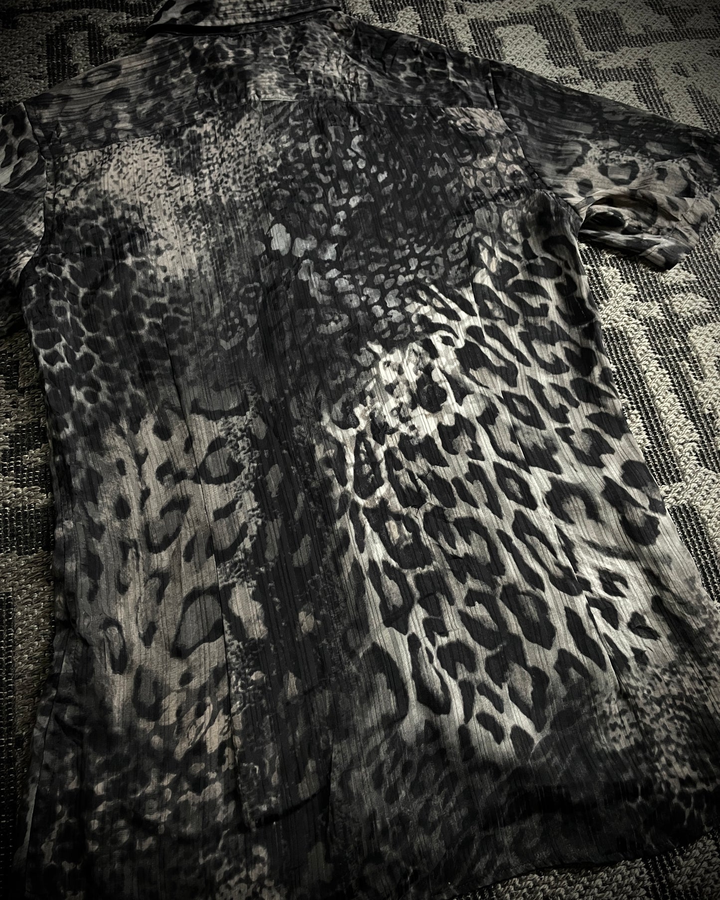 Tornado Mart White Leopard Sheer Shirt