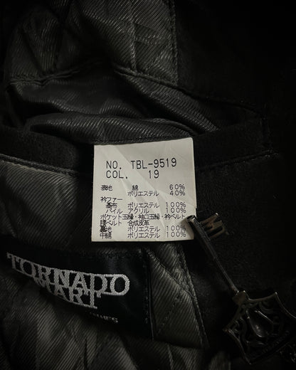 Tornado Mart Faux Fur Micro-Suede Bondage Rider Jacket