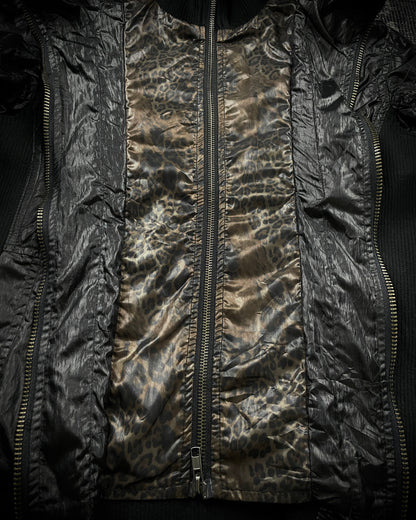 LA GATE Leopard Layered Hidden Hood