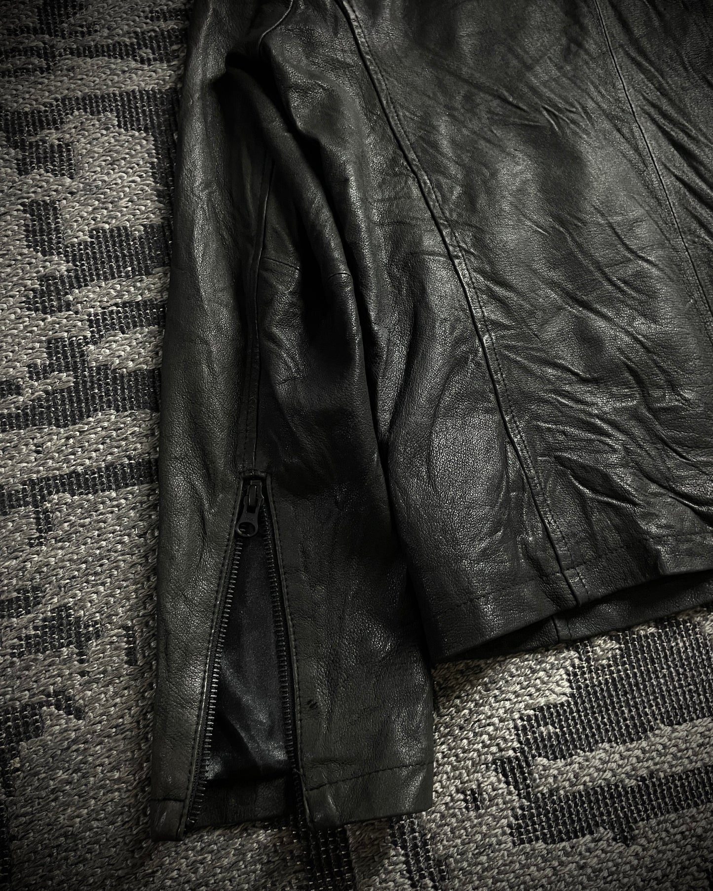 CUSTOM CULTURE Real Fur Multi-Pocket Leather Jacket