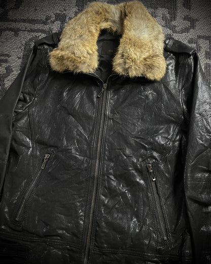 Tete Homme Sheep Skin Rabbit Fur Rider Jacket