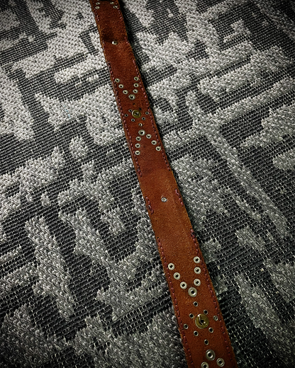 Tornado Mart Pirate Skull Blue Gem Leather Belt