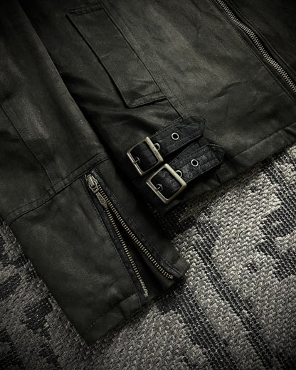 Tornado Mart Faux Fur Micro-Suede Bondage Rider Jacket