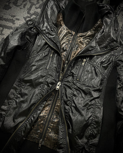 LA GATE Leopard Layered Hidden Hood