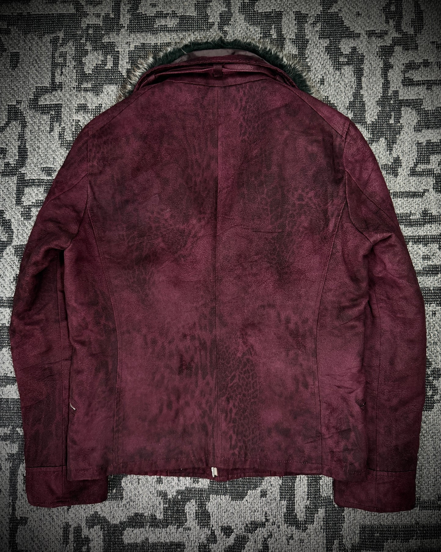 Tornado Mart Wine Leopard Sueded Jacket