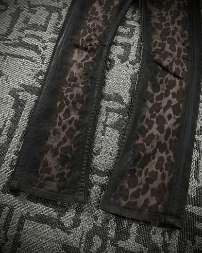 Roen Leopard Waxed Jeans