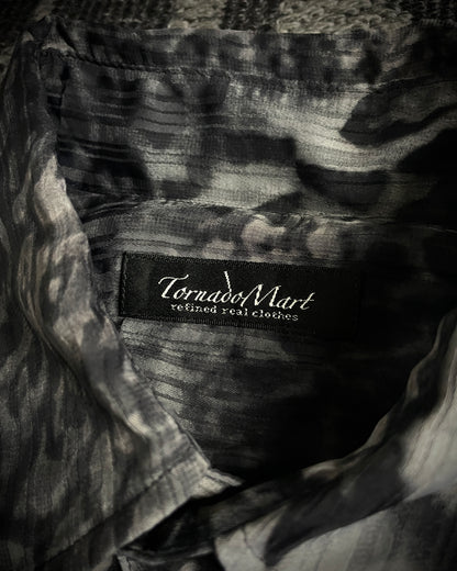 Tornado Mart White Leopard Sheer Shirt
