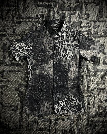Tornado Mart White Leopard Sheer Shirt