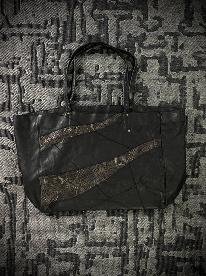(For offer)Tornado Mart Python Sheep&Goat Leather Tote Bag
