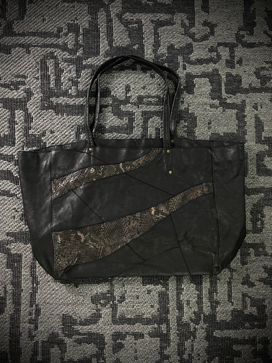 (For offer)Tornado Mart Python Sheep&Goat Leather Tote Bag