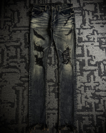 Fagassent Toshiki Aoki EMERALD Blow Cut Destroyed Stretch Denim