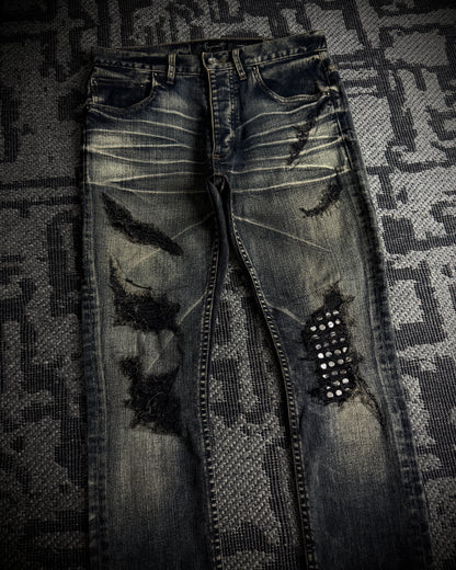 Fagassent Toshiki Aoki EMERALD Blow Cut Destroyed Stretch Denim