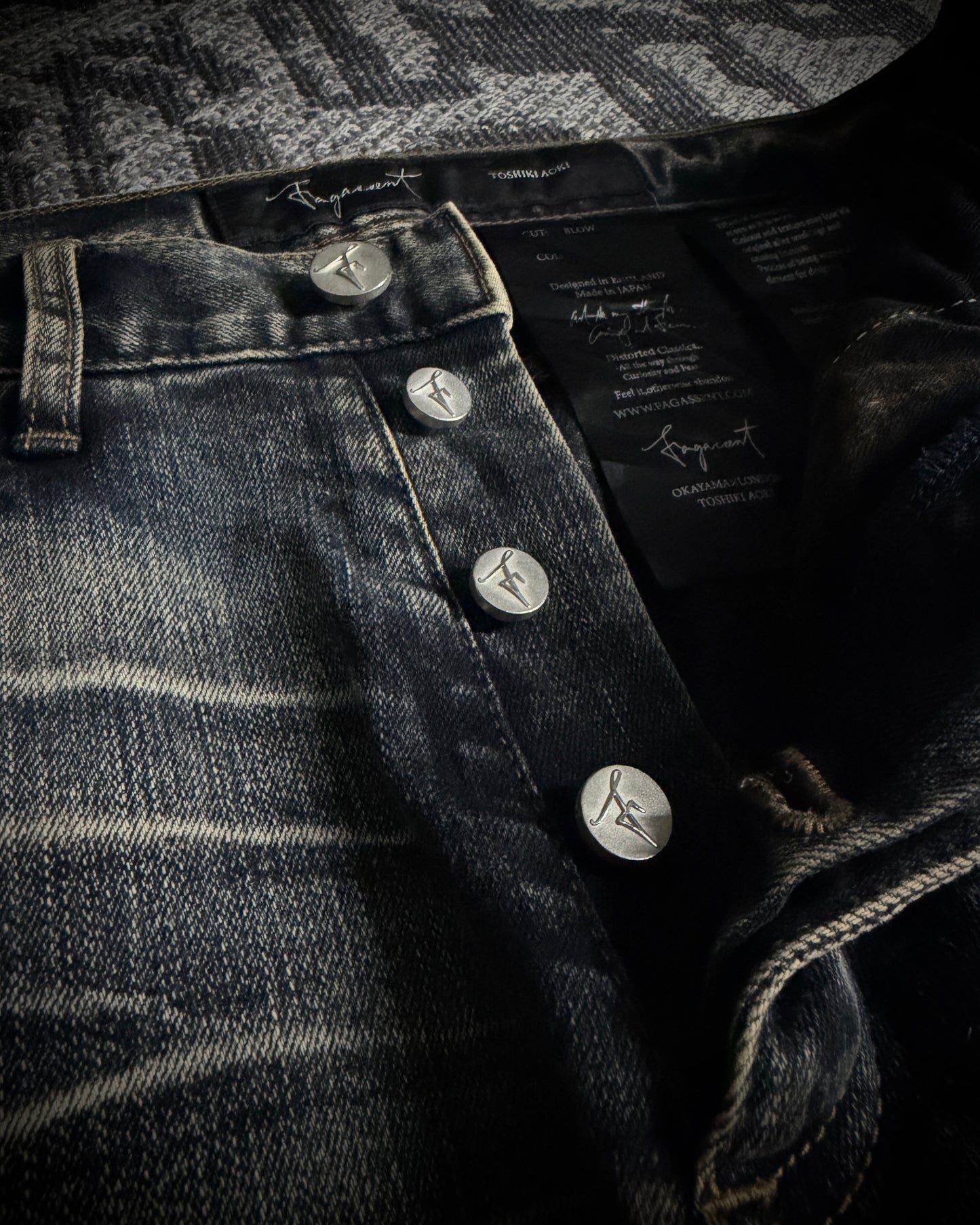 Fagassent Toshiki Aoki EMERALD Blow Cut Destroyed Stretch Denim