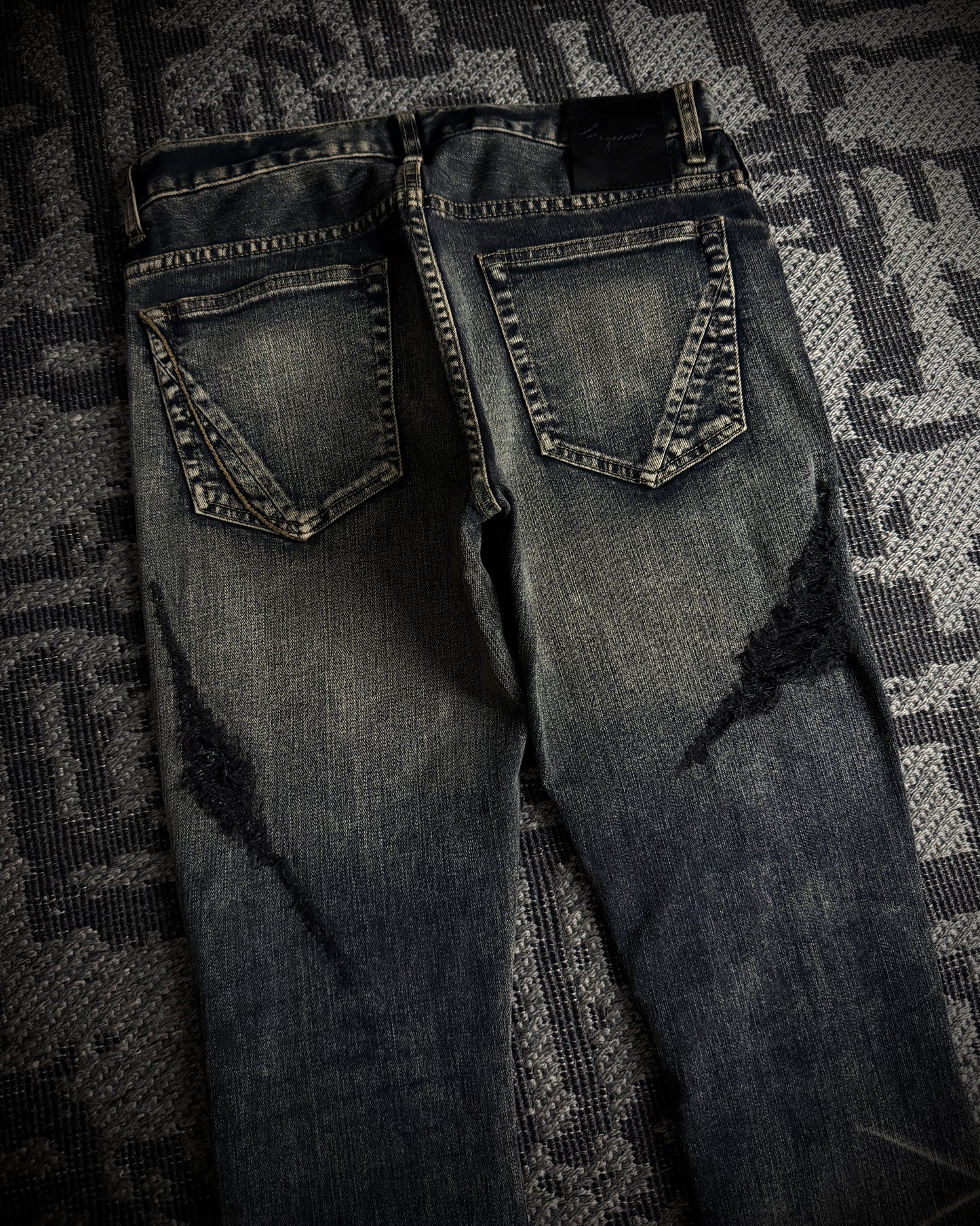 Fagassent Toshiki Aoki EMERALD Blow Cut Destroyed Stretch Denim