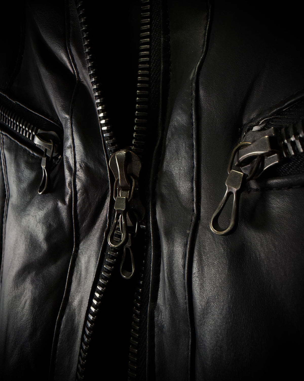 SHELLAC Fur Collar Puffer Leather Jacket