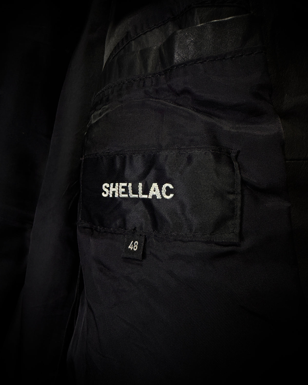 SHELLAC Fur Collar Puffer Leather Jacket