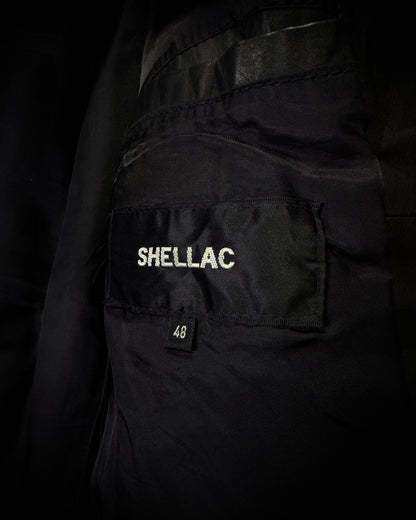 SHELLAC Fur Collar Puffer Leather Jacket