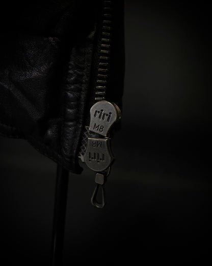 SHELLAC Fur Collar Puffer Leather Jacket