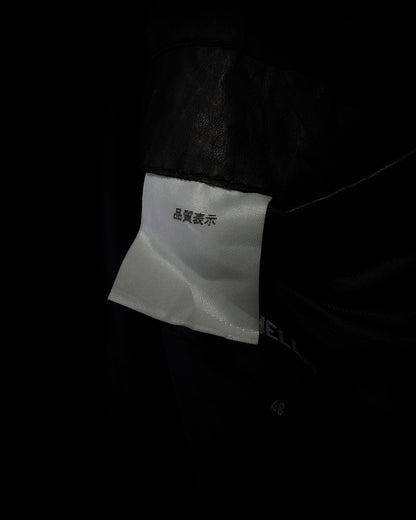 SHELLAC Fur Collar Puffer Leather Jacket