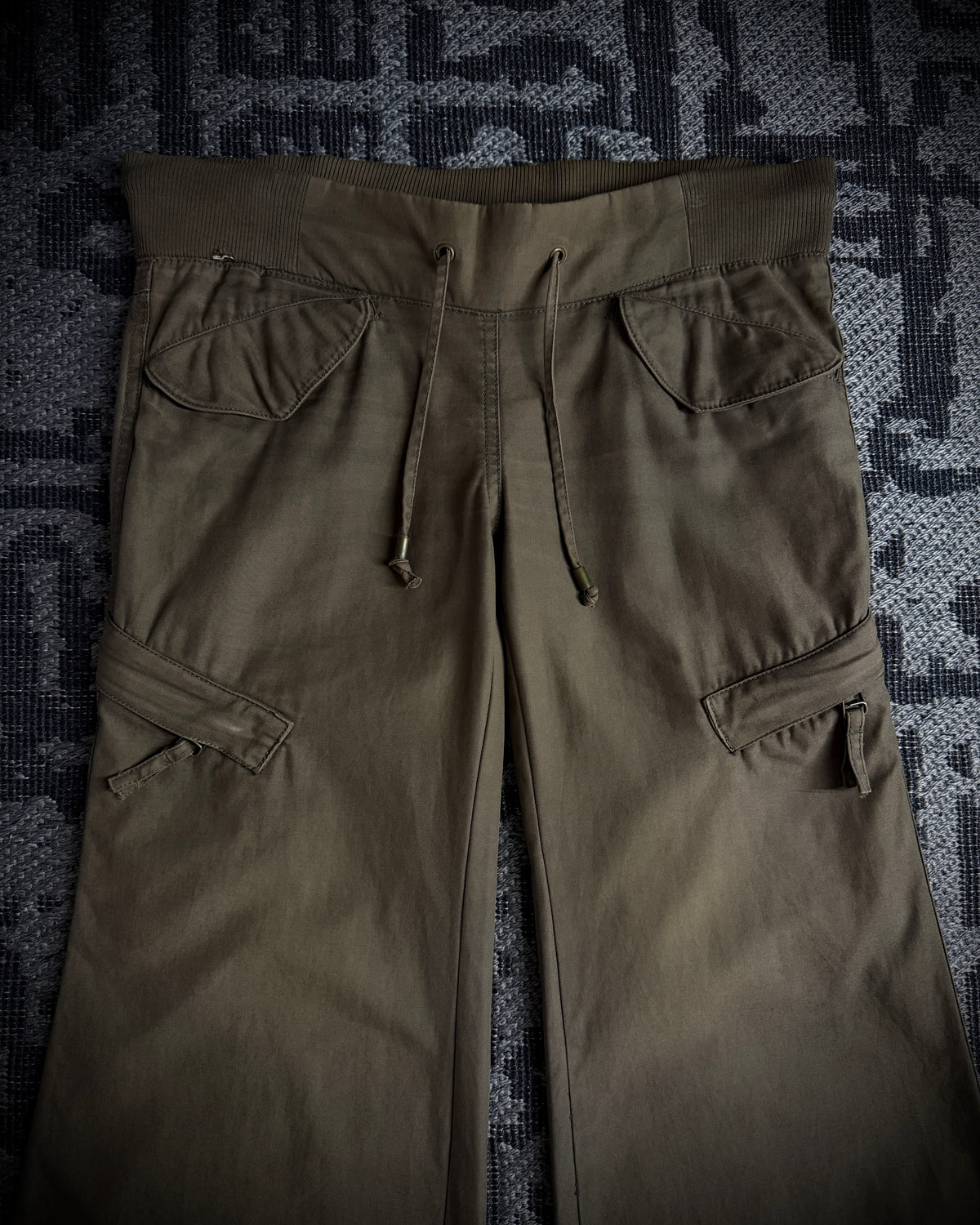 GOA Brown Olive Flared Cargo Pants