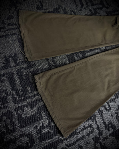 GOA Brown Olive Flared Cargo Pants