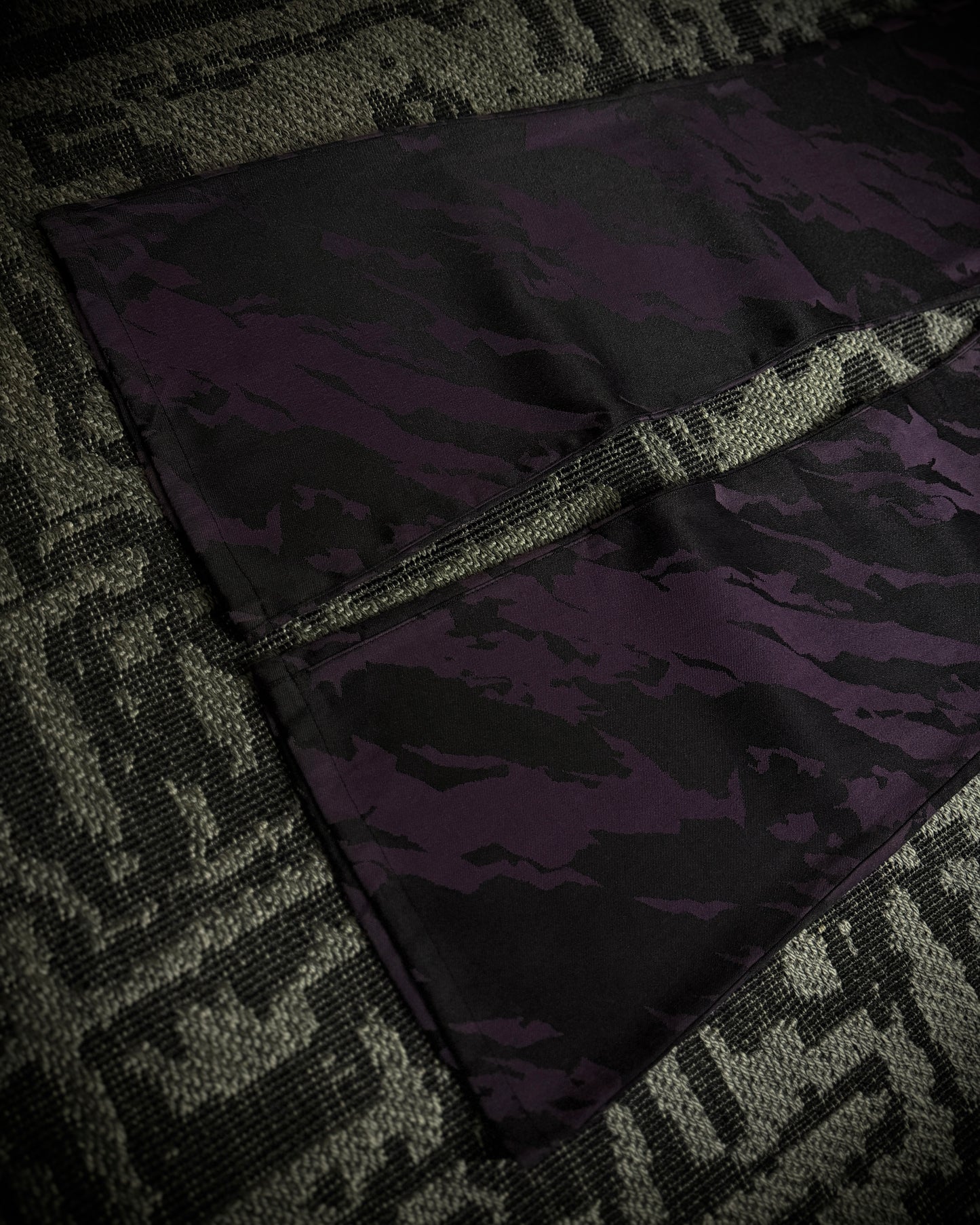 Tornado Mart Purple Black Abstract Camo Flared Pants