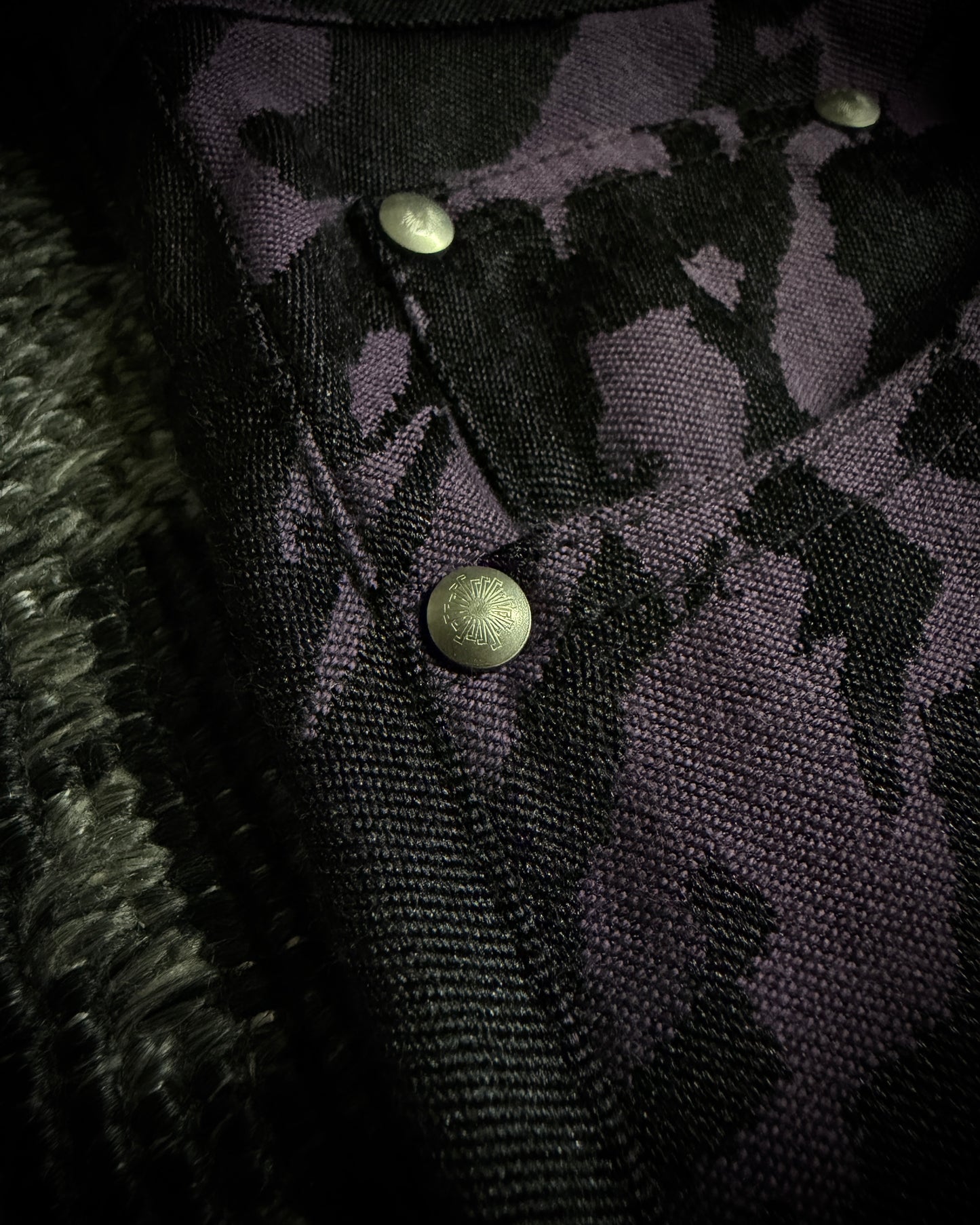 Tornado Mart Purple Black Abstract Camo Flared Pants
