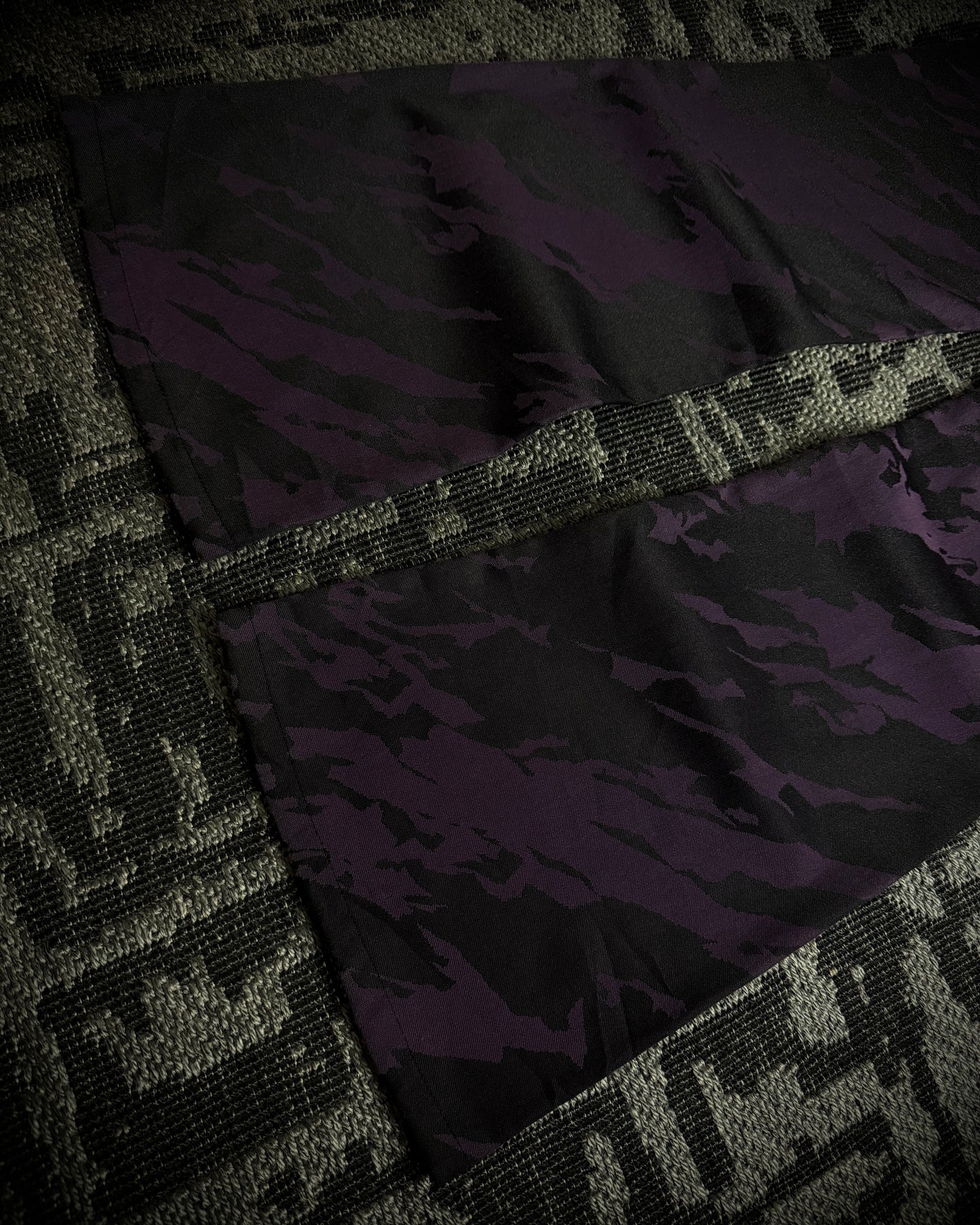 Tornado Mart Purple Black Abstract Camo Flared Pants