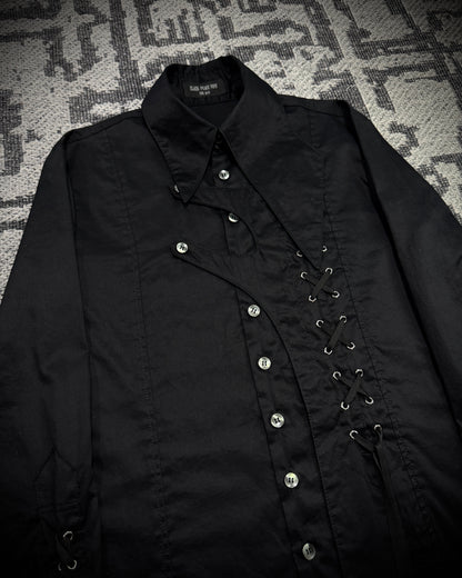 Black Peace Now Asymmetrical Lace-Up Shirt