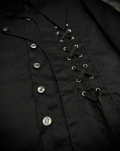 Black Peace Now Asymmetrical Lace-Up Shirt