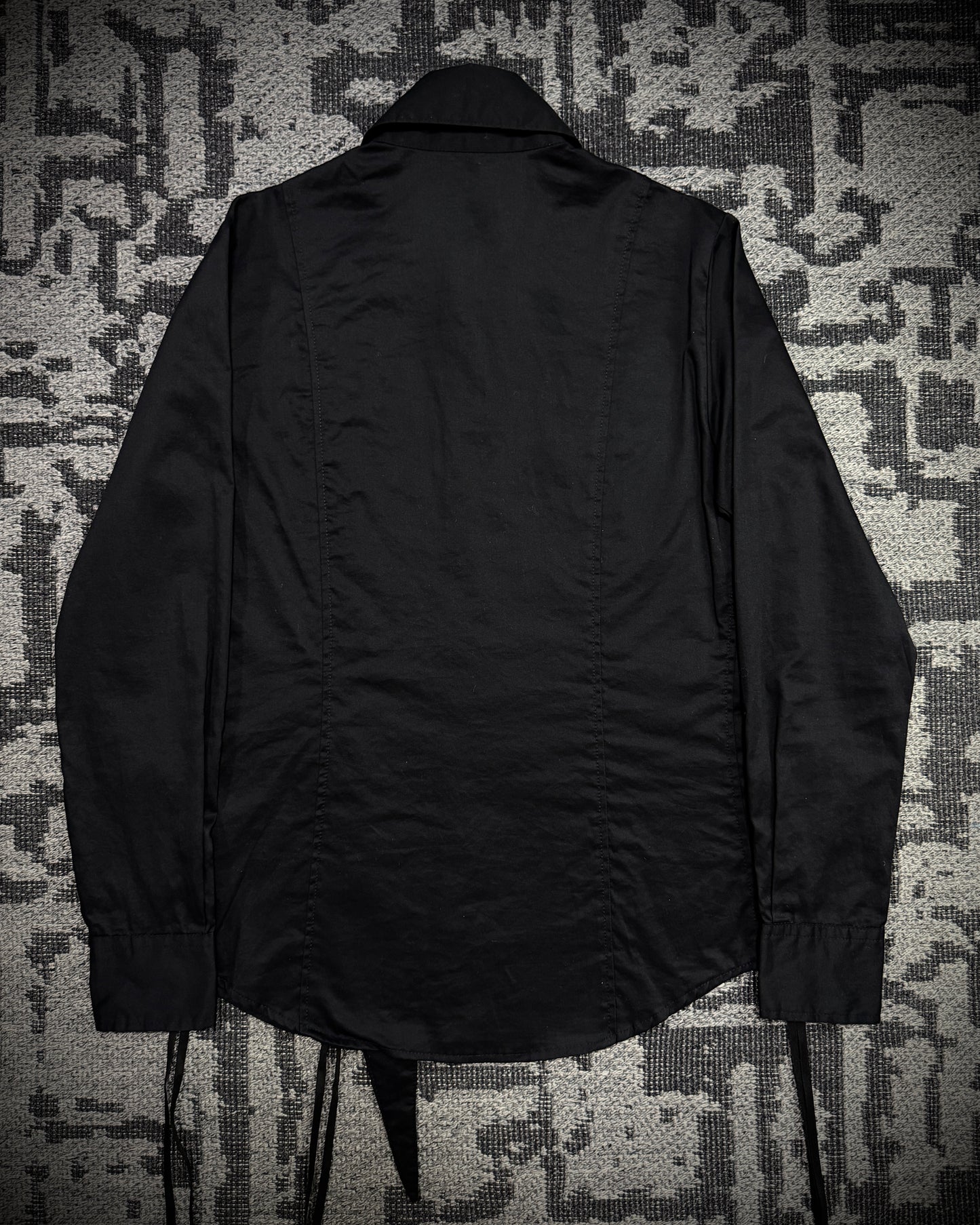 Black Peace Now Asymmetrical Lace-Up Shirt